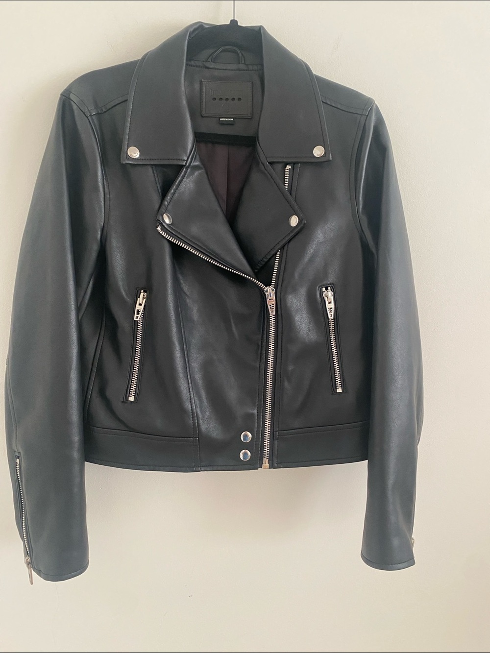 Blank NYC Black Moto Faux Jacket Sz M